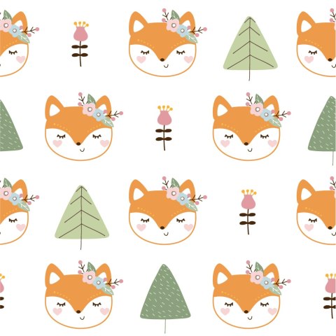 Tapeta Lisy Z Kwiatkami