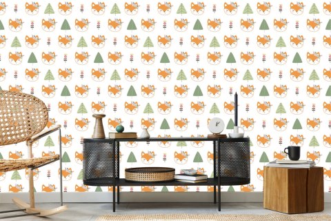 Tapeta Lisy Z Kwiatkami