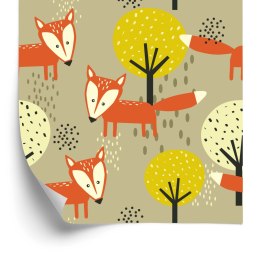 Tapeta Minimalistyczne Lisy I Drzewa