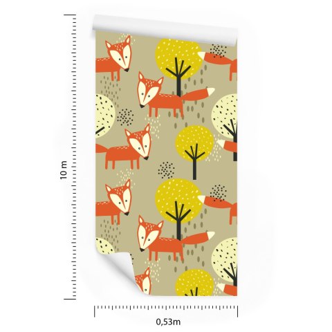 Tapeta Minimalistyczne Lisy I Drzewa