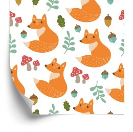 Tapeta Minimalistyczne Lisy Z Liśćmi