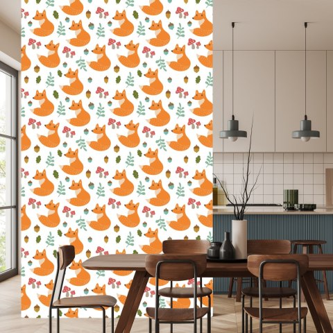 Tapeta Minimalistyczne Lisy Z Liśćmi