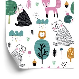 Tapeta Misie I Sowy W Lesie