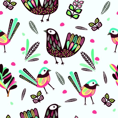 Tapeta Ptaki W Stylu Boho