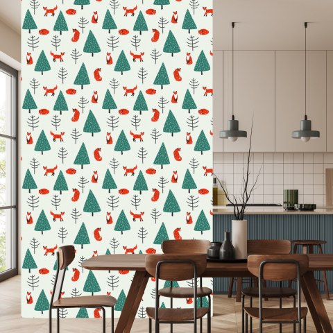 Tapeta Śpiące Lisy W Lesie