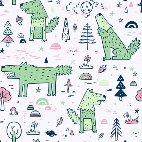 Tapeta Zwierzęta Leśne I Rośliny