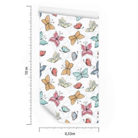 Tapeta Dla Dzieci - Motyle I Kwiaty