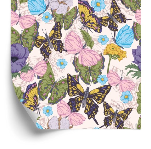 Tapeta Dla Dzieci - Motyle Wśród Kwiatów