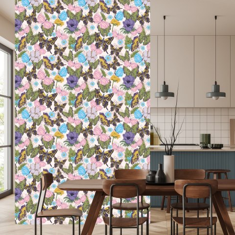 Tapeta Dla Dzieci - Motyle Wśród Kwiatów