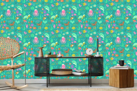 Tapeta Dla Dzieci - Radosne Życie Pod Wodą