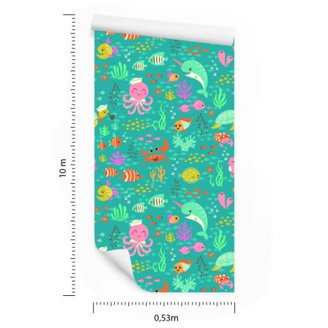 Tapeta Dla Dzieci - Radosne Życie Pod Wodą