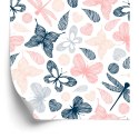 Tapeta Do Pokoju Dziecka, Kolorowe Motyle, Ważki