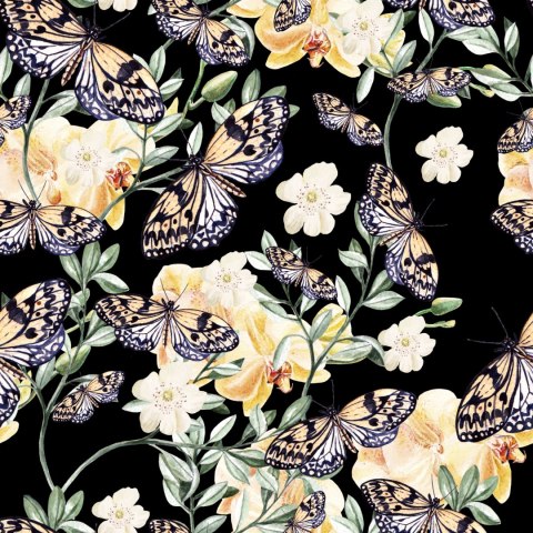 Tapeta Do Przedpokoju, Motyle, Kwiaty, Przyroda