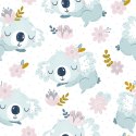 Tapeta Misie Koala Kwiaty