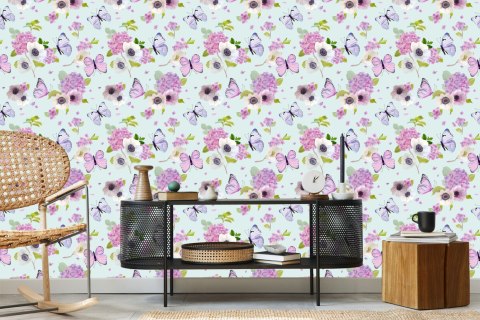 Tapeta Motyle, Kwiaty, Rośliny, Pokój Dziecięcy