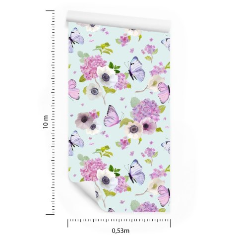 Tapeta Motyle, Kwiaty, Rośliny, Pokój Dziecięcy