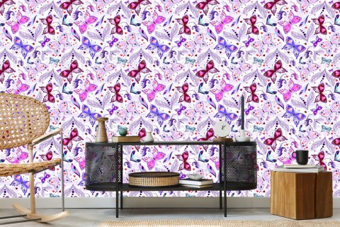 Tapeta W Motyle, Serca, Kropki, Do Pokoju Dziecka