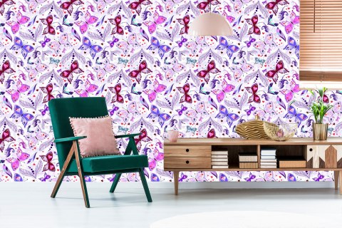 Tapeta W Motyle, Serca, Kropki, Do Pokoju Dziecka