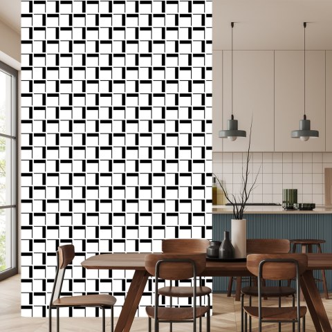 Tapeta 3D Geometryczna W Kratę Do Salonu, Biura