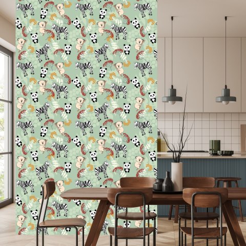 Tapeta Dla Dzieci - Zebry, Misie Koala I Pandy