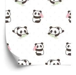 Tapeta Pandy Z Kwiatami