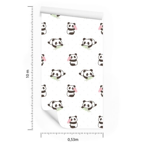 Tapeta Pandy Z Kwiatami