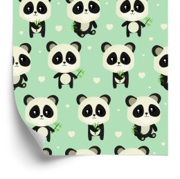Tapeta Pandy Z Liśćmi