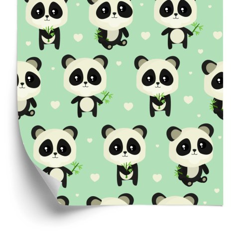 Tapeta Pandy Z Liśćmi