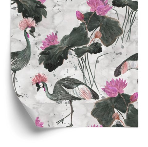 Tapeta - Piękne Ptaki I Kwiaty