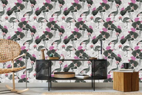 Tapeta - Piękne Ptaki I Kwiaty