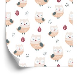 Tapeta Sowy Z Liśćmi