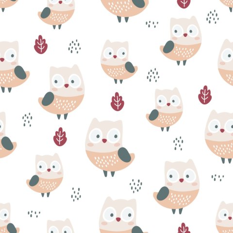 Tapeta Sowy Z Liśćmi