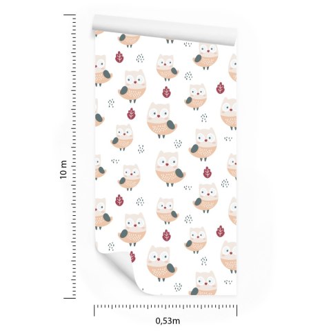 Tapeta Sowy Z Liśćmi