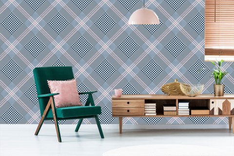 Tapeta Stylowa Krata Na Wzór Pepitki