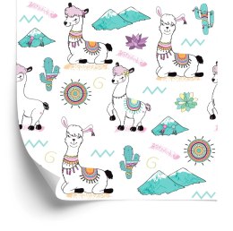 Tapeta Z Lamami, Kwiaty, Słońce, Do Pokoju Dziecka