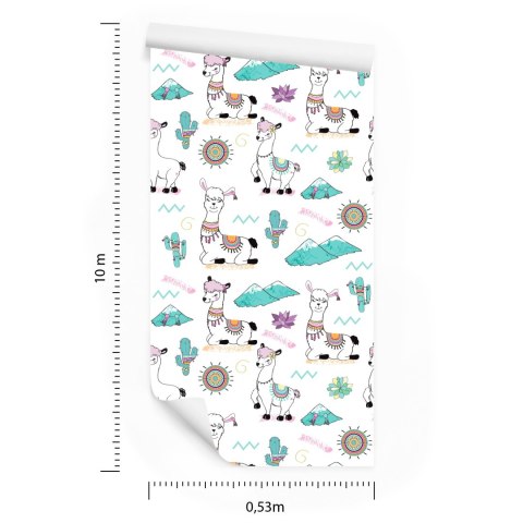 Tapeta Z Lamami, Kwiaty, Słońce, Do Pokoju Dziecka