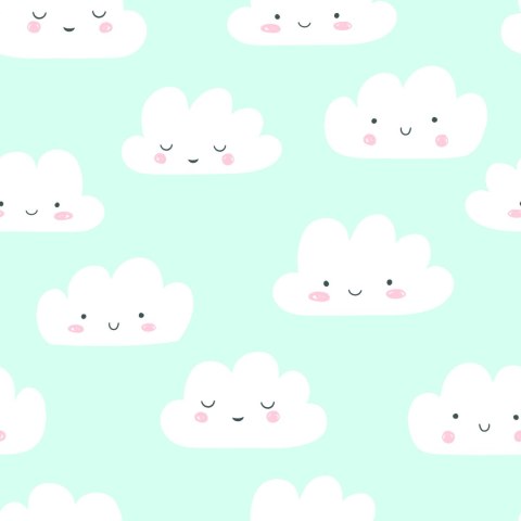 Tapeta Dla Dzieci - Wesołe Chmurki