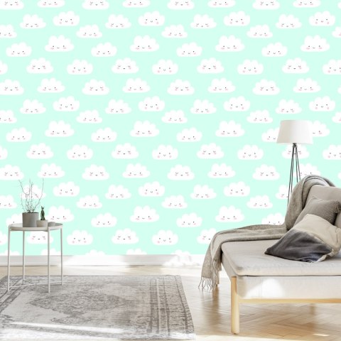 Tapeta Dla Dzieci - Wesołe Chmurki