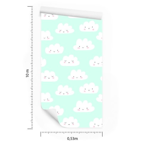 Tapeta Dla Dzieci - Wesołe Chmurki