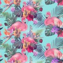Tapeta Flamingi, Kwiaty, Liście, Natura, Sypialnia