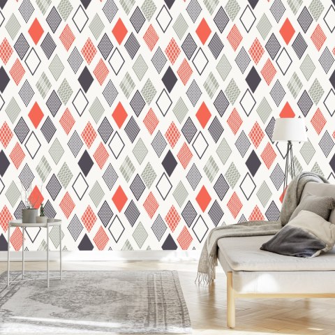 Tapeta Geometryczna-Kolorowe Romby