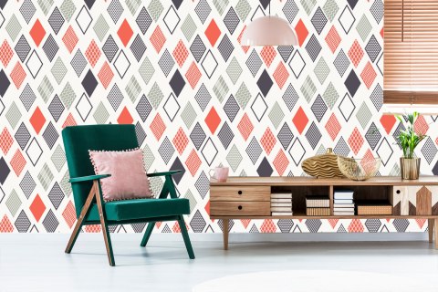 Tapeta Geometryczna-Kolorowe Romby