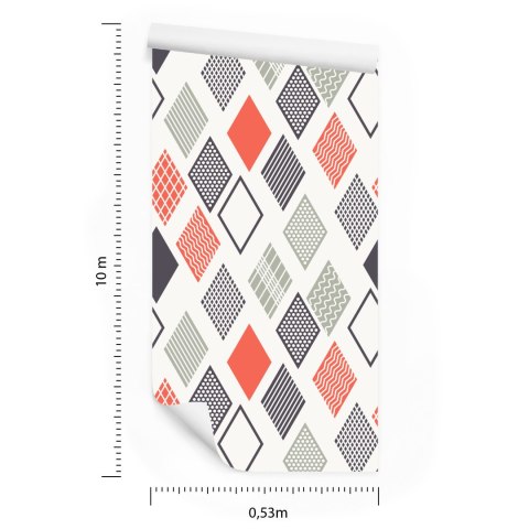 Tapeta Geometryczna-Kolorowe Romby