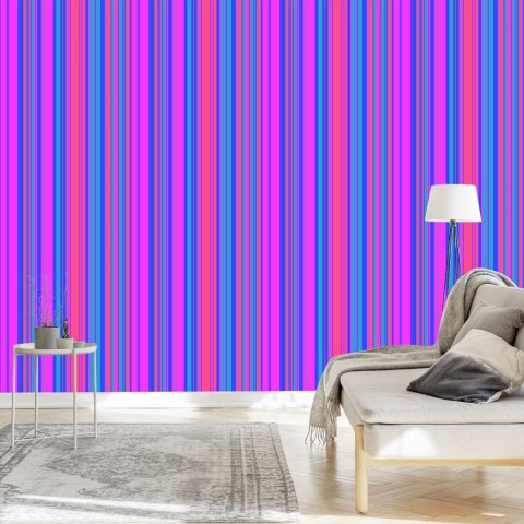Tapeta W Nowoczesne, Kolorowe Pasy, Salon, Biuro