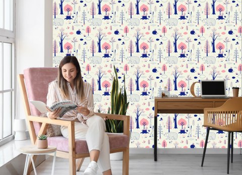 Tapeta Dla Dzieci - Leśne Zwierzątka W Jesiennym Lesie