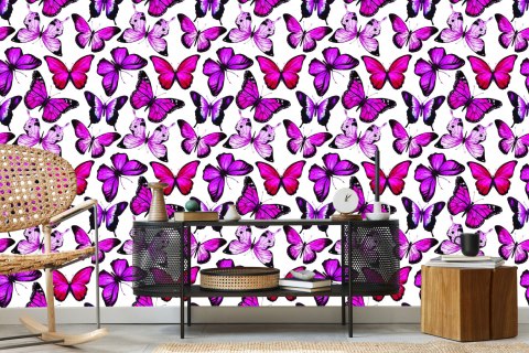 Tapeta Dla Dzieci - Różowe Motyle
