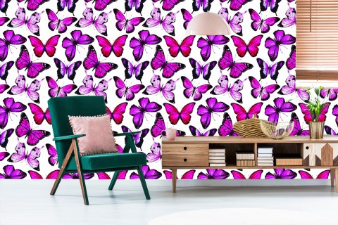 Tapeta Dla Dzieci - Różowe Motyle