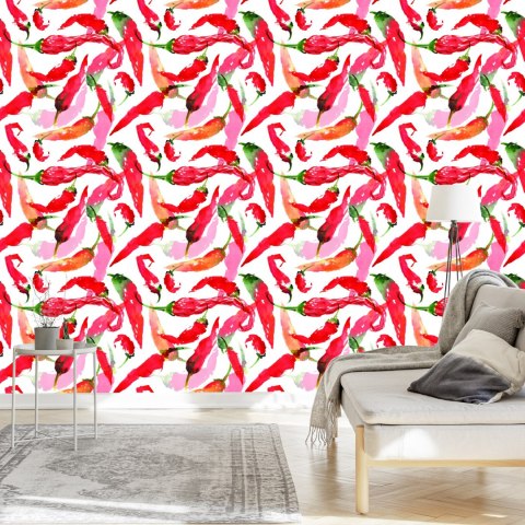 Tapeta Do Kuchni - Papryczki Chili Malowane Akwarelą