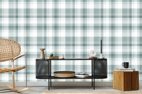 Tapeta Stylowa Krata W Kolorze Szarym