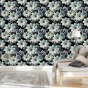 Tapeta 3D, Optyczna, Kwiaty, Liście, Do Salonu